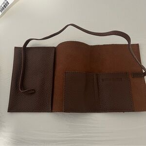 Mark & Graham Leather Charger Roll Up Brown Monogrammed NT Travel NEW